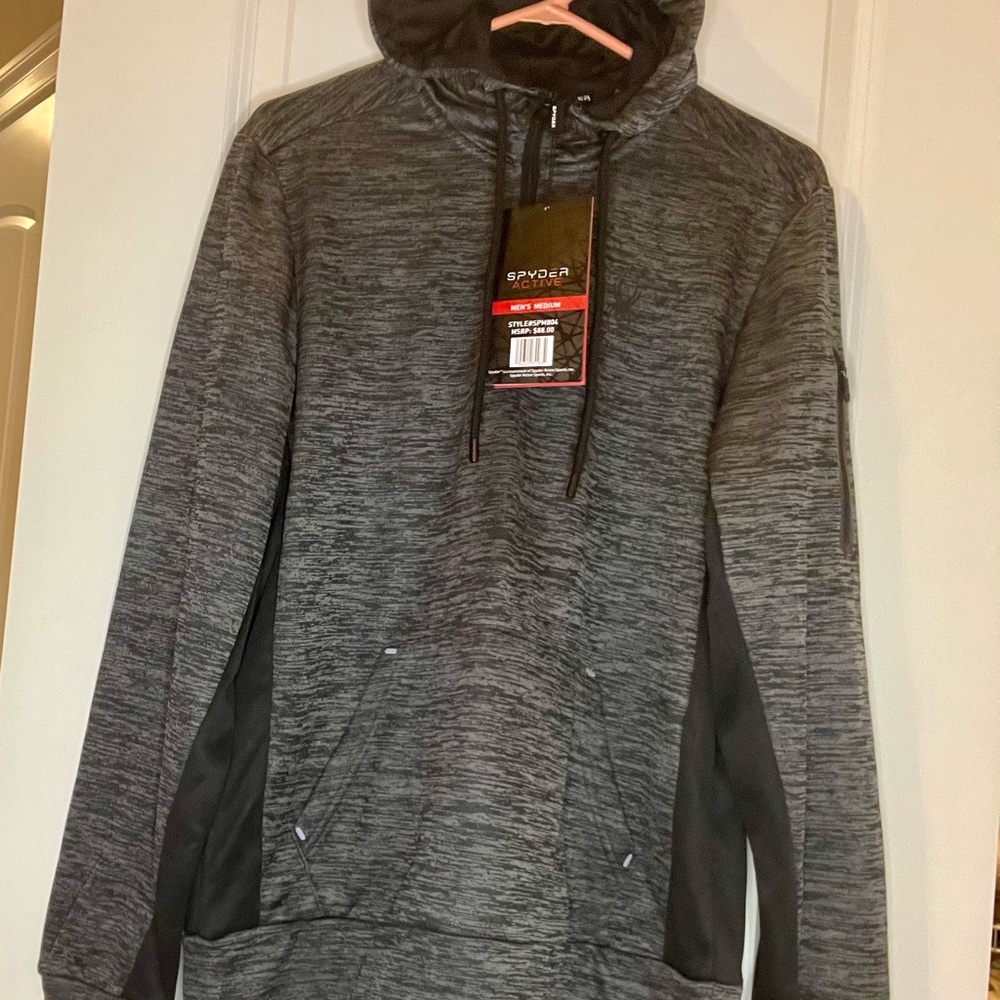 NWT Spyder Gray Hooded Sweatshirt M